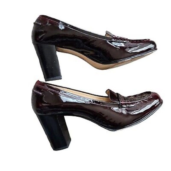 MICHAEL Michael Kors Bayville Plum Patent Leather Slip-On Loafer Heels, Size 5 - Picture 11 of 16